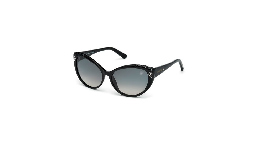 Swarovski SK0055 Sunglasses - Shiny Black Frame Color