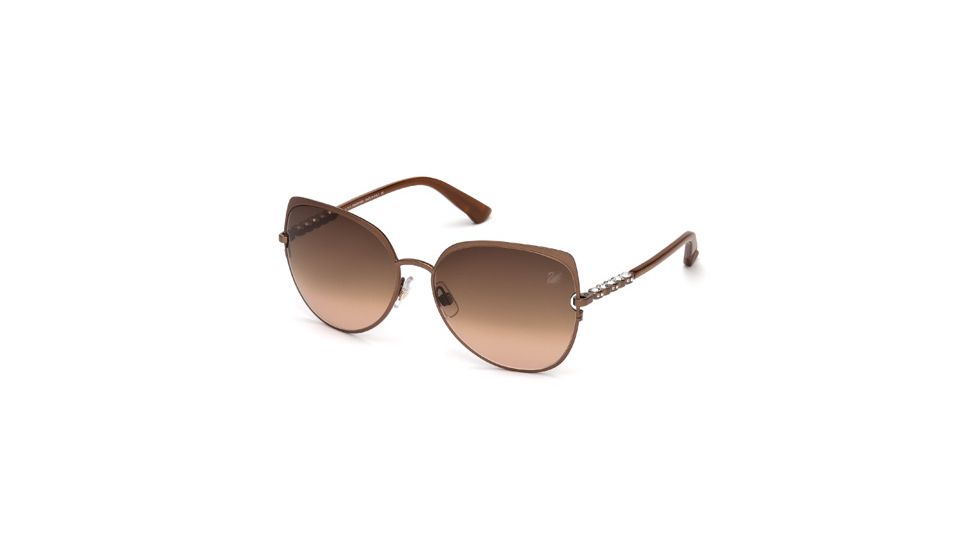 Swarovski SK0066 Sunglasses - Shiny Light Brown Frame Color, Gradient Brown Lens Color