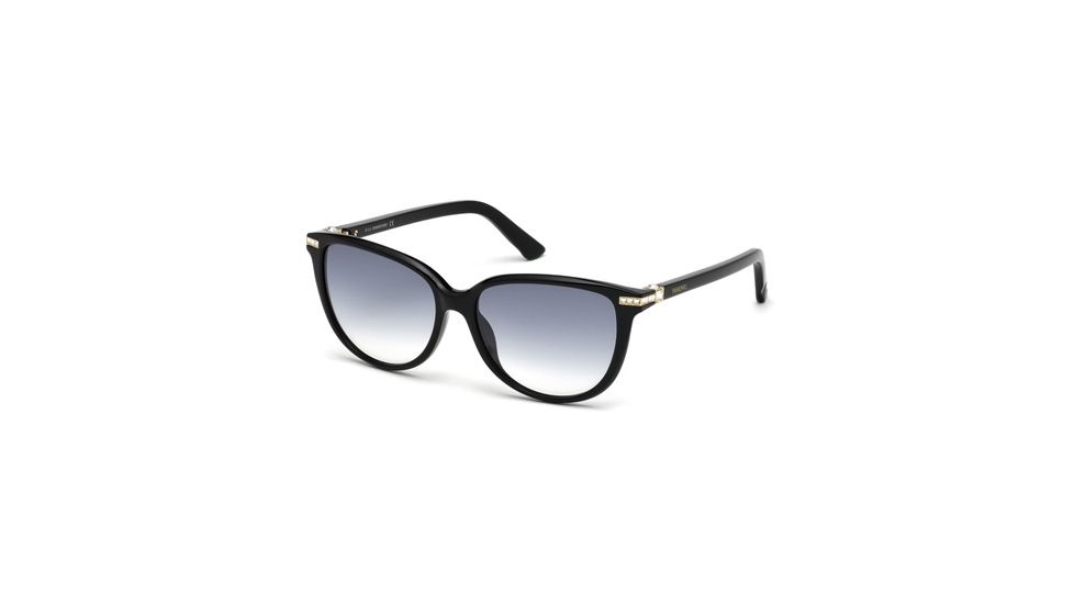 Swarovski SK0077 Sunglasses - Shiny Black Frame Color