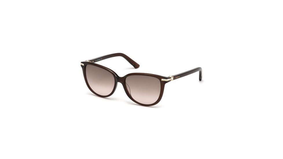 Swarovski SK0077 Sunglasses - Shiny Dark Brown Frame Color