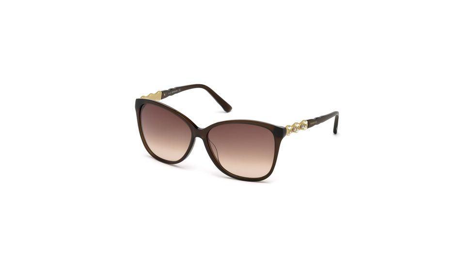 Swarovski SK0085 Sunglasses - Shiny Dark Brown Frame Color