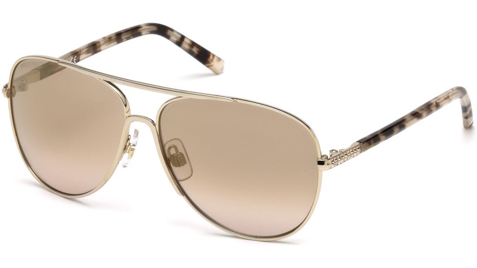Swarovski SK0138 Sunglasses - Gold Frame Color, Brown Mirror Lens Color