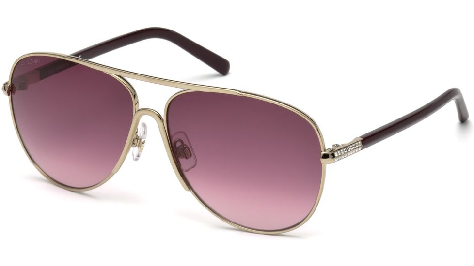 Swarovski SK0138 Sunglasses - Gold Frame Color, Gradient Or Mirror Violet Lens Color