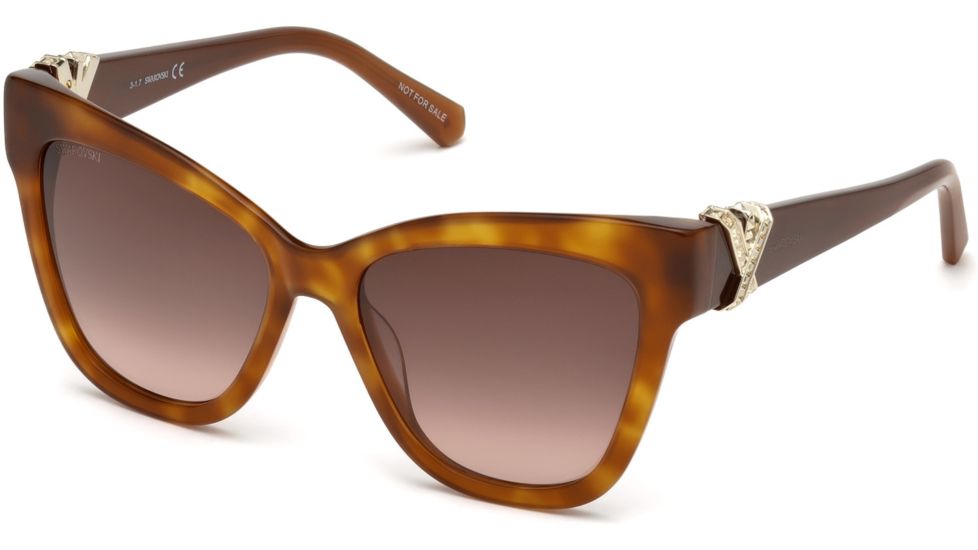 Swarovski SK0157 Sunglasses - Dark Havana Frame Color, Brown Mirror Lens Color