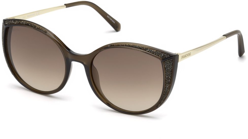 Swarovski SK0168 Sunglasses - Shiny Light Brown Frame Color, Gradient Brown Lens Color