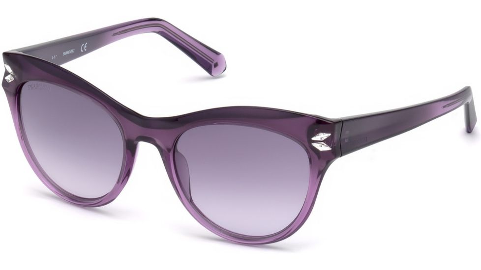 Swarovski SK0171 Sunglasses - Shiny Lilac Frame Color, Gradient Or Mirror Violet Lens Color
