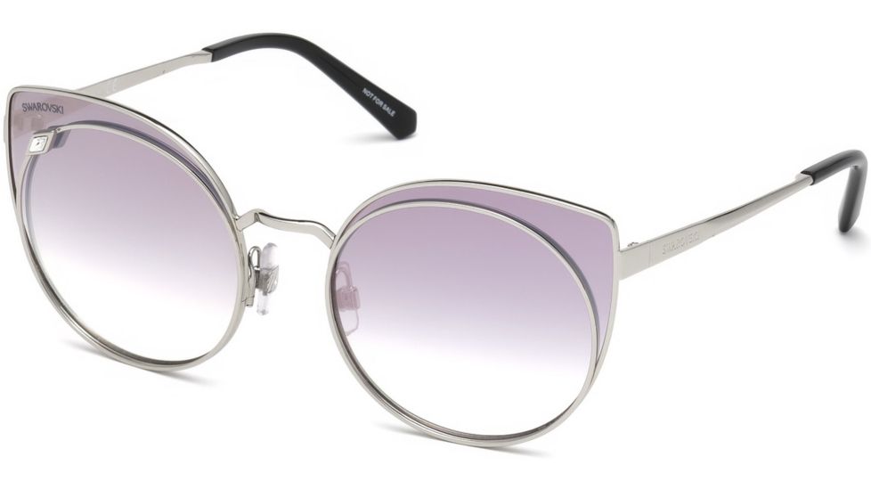 Swarovski SK0173 Sunglasses - Shiny Palladium Frame Color, Smoke Mirror Lens Color