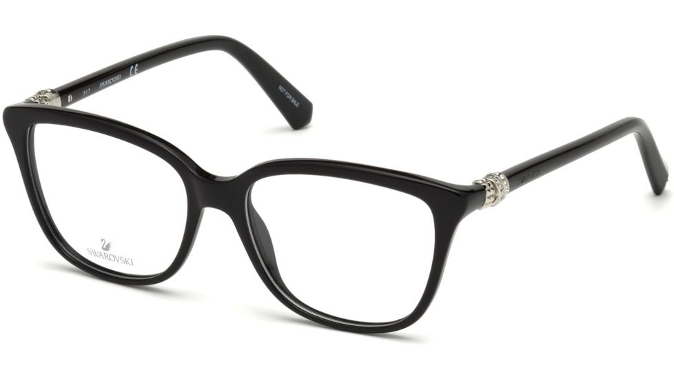 Swarovski SK5242 Eyeglass Frames - Shiny Black Frame Color, Shiny Black Lens Color