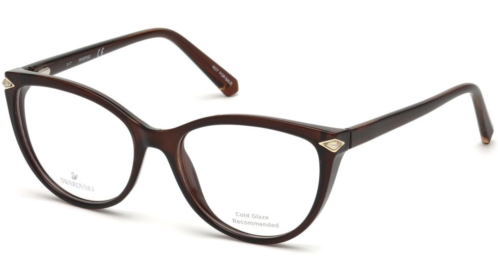Swarovski SK5245 Eyeglass Frames - Shiny Dark Brown Frame Color