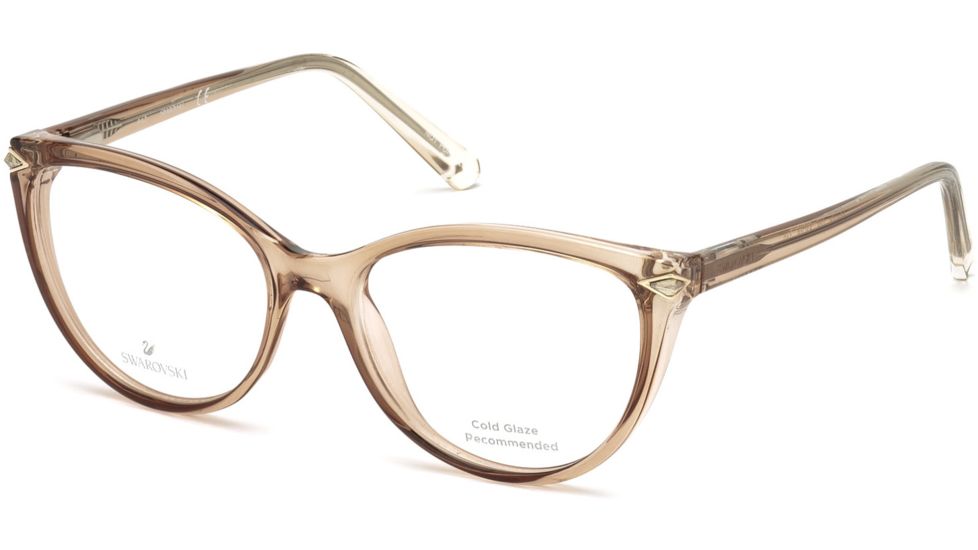 Swarovski SK5245 Eyeglass Frames - Shiny Light Brown Frame Color
