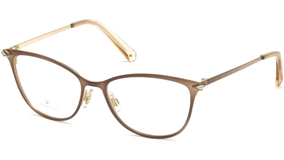 Swarovski SK5246 Eyeglass Frames - Shiny Light Brown Frame Color