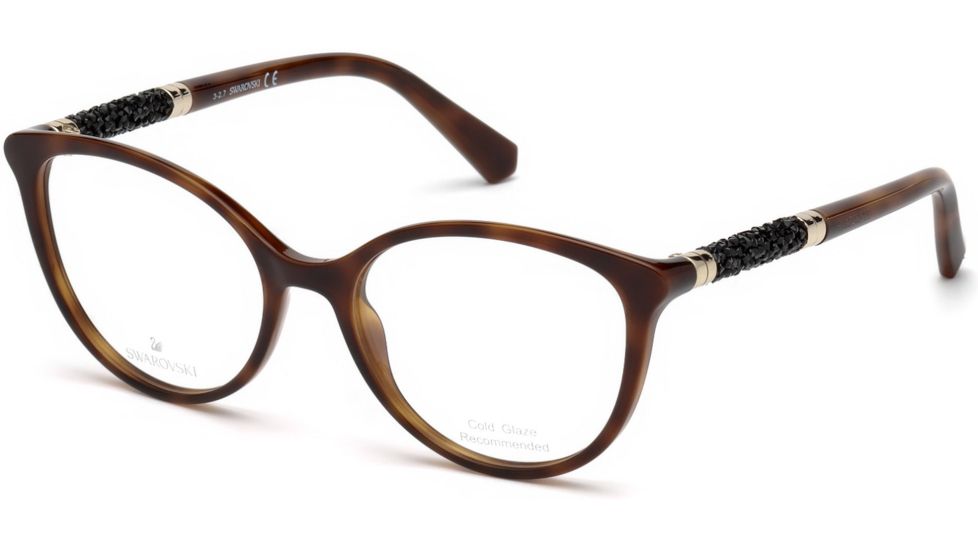Swarovski SK5258 Eyeglass Frames - Dark Havana Frame Color