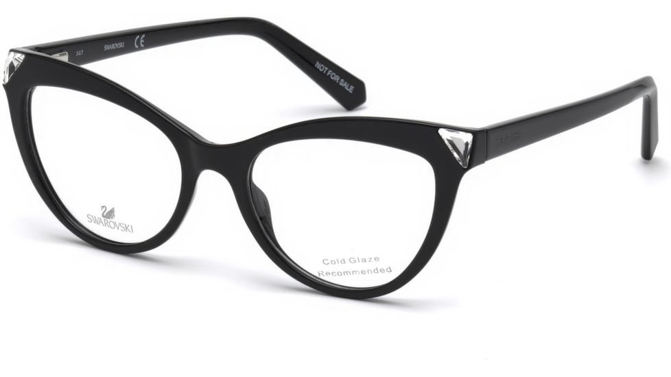 Swarovski SK5268 Eyeglass Frames - Shiny Black Frame Color, Shiny Black Lens Color