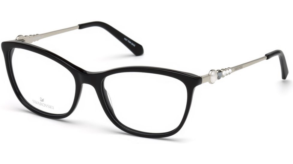 Swarovski SK5276 Eyeglass Frames - Shiny Black Frame Color, Shiny Black Lens Color