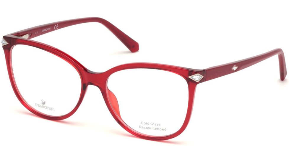 Swarovski SK5283-F Bifocal Prescription Eyeglasses - Shiny Bordeaux Frame, Shiny Bordeaux Lenses, 54 mm Lens Diameter SK5283-F54069