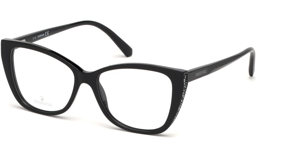 Swarovski SK5290 Eyeglass Frames - Shiny Black Frame Color, Shiny Black Lens Color