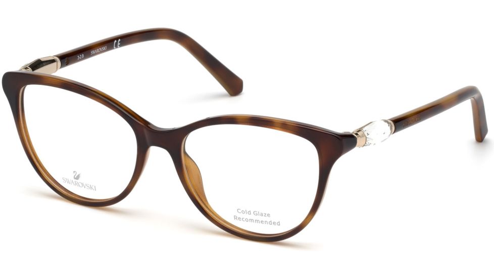 Swarovski SK5311 Eyeglass Frames - Dark Havana Frame Color