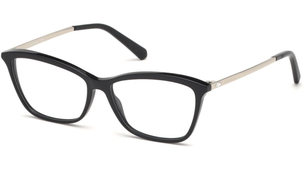 Swarovski SK5314-F Prescription Eyeglasses - Shiny Black Frame, Shiny Black Lenses, 54 mm Lens Diameter SK5314-F54001