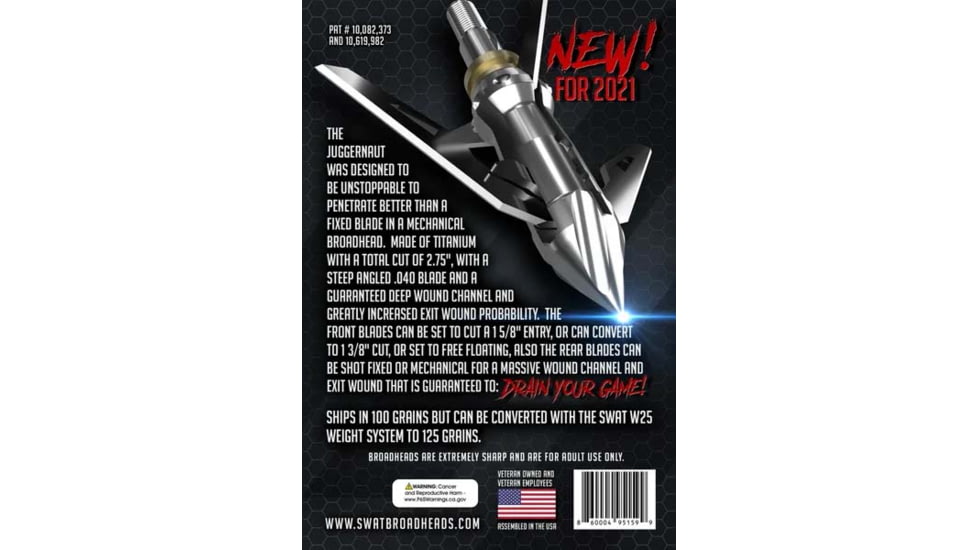 SWAT Broadheads SWAT Juggernaut Broadheads, Titanium, 100 gr., JUGTI420