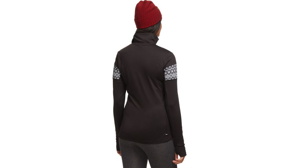 Swix Myrene Asym Zip Midlayer - Womens, Black/White Print, Extra Small, 19072-10001P-XS