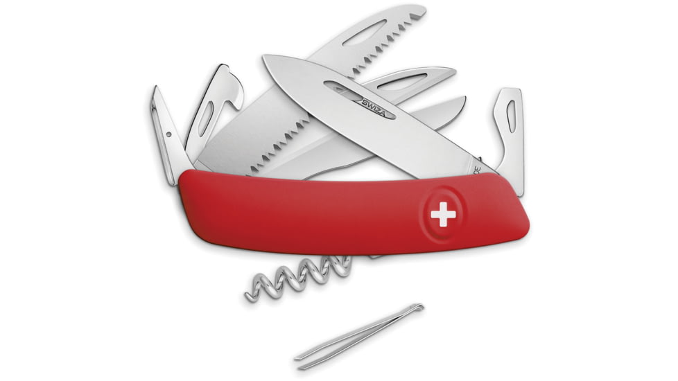 Swiza D09 Pocket Knife Red, 3.75 closed, Red synthetic handle, KNI.0130.1000