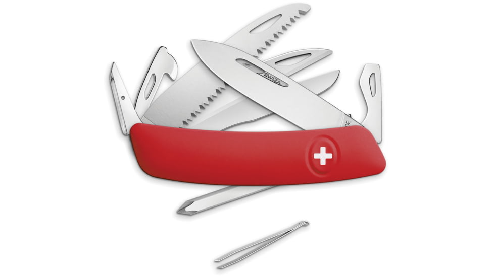 Swiza D10 Pocket Knife Red, 3.75 closed, Red synthetic handle, KNI.0140.1000
