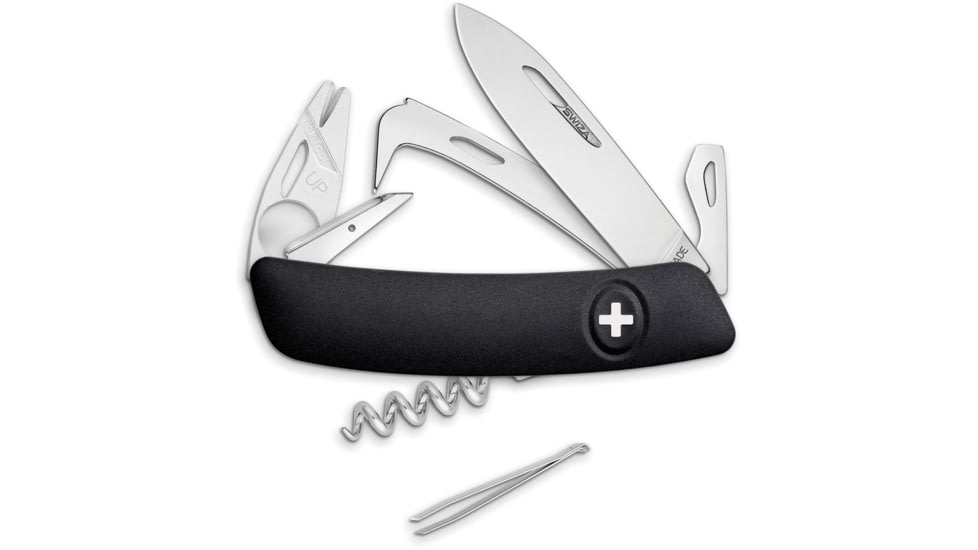 Swiza HO05TT Horse Pocket Knife Blk, 3.75 closed, Black synthetic handle, KHO.0090.1010