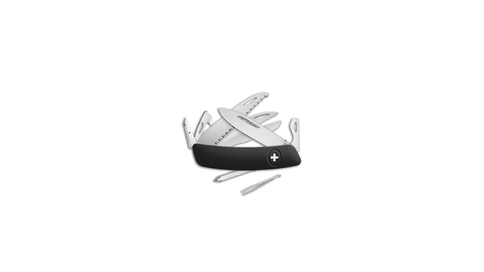 Swiza Swiza D10 Swiss Pocket Knife Black 3" Satin, Black, Stainless Steel, adult, BHQ-102843