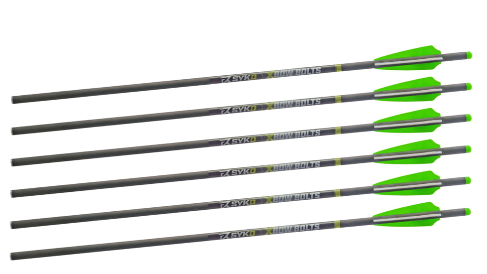 Sykd Hunt Xbow 20 inch Universal Crossbow Bolts with Half Moon Nocks, 6 pack, Grey, Medium, XA0005