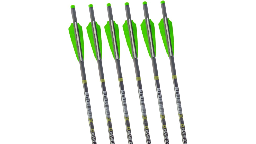 Sykd Hunt Xbow 22 inch Universal Crossbow Bolts with Half Moon Nocks, 6 pack, Grey, Medium, XBB002