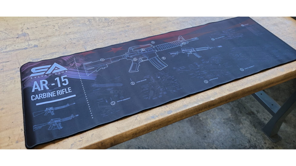 Sylvan Arms AR15 Exploded Extra Long Armorer's Mat, Black, MT100