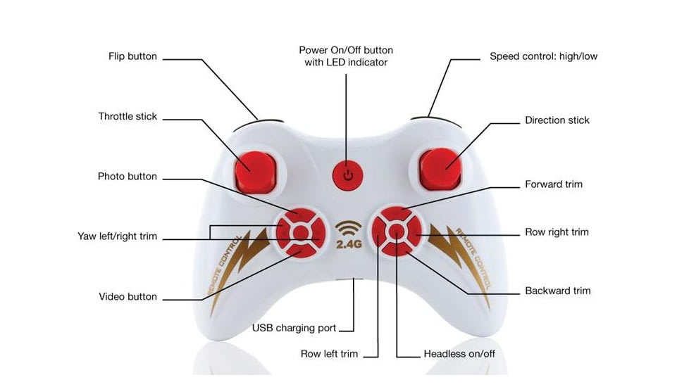 Syma X52C Nano Quadcopter Drone w/2MP HD Camera and Bonus Battery, Gold 61314