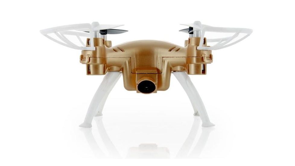 Syma X52C Nano Quadcopter Drone w/2MP HD Camera and Bonus Battery, Gold 61314