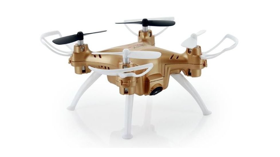 Syma X52C Nano Quadcopter Drone w/2MP HD Camera and Bonus Battery, Gold 61314