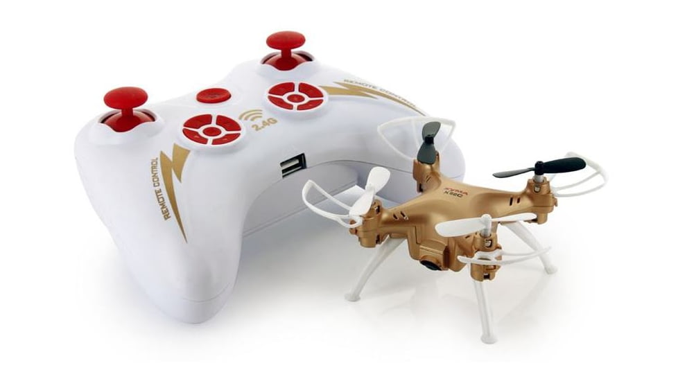 Syma X52C Nano Quadcopter Drone w/2MP HD Camera and Bonus Battery, Gold 61314