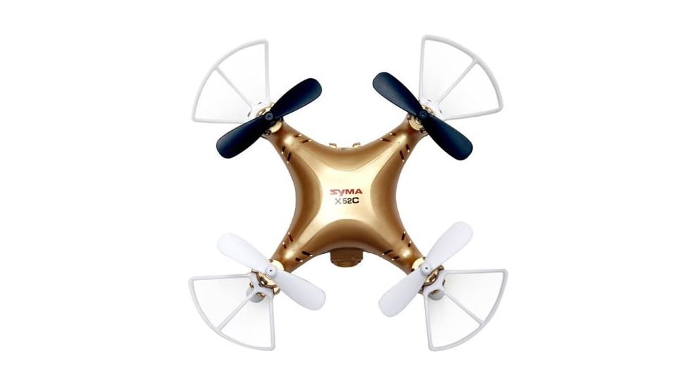Syma X52C Nano Quadcopter Drone w/2MP HD Camera and Bonus Battery, Gold 61314