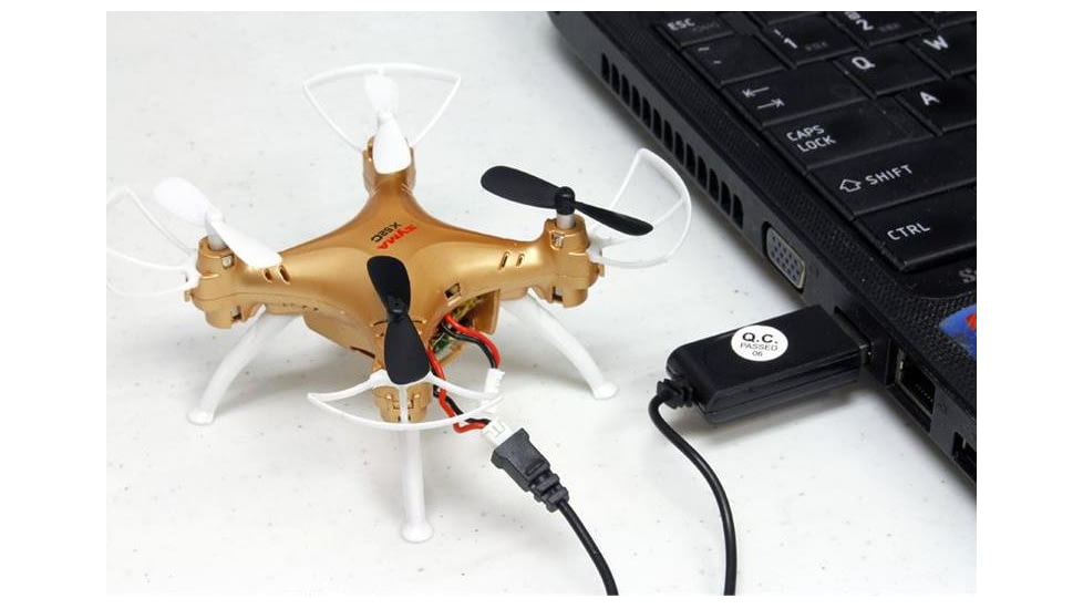 Syma X52C Nano Quadcopter Drone w/2MP HD Camera and Bonus Battery, Gold 61314