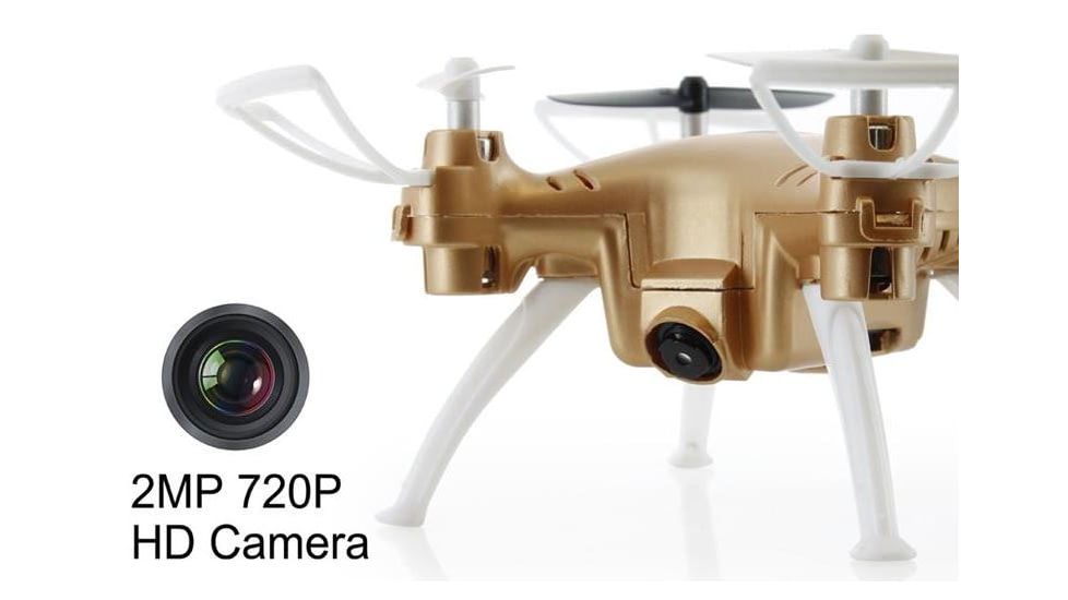 Syma X52C Nano Quadcopter Drone w/2MP HD Camera and Bonus Battery, Gold 61314