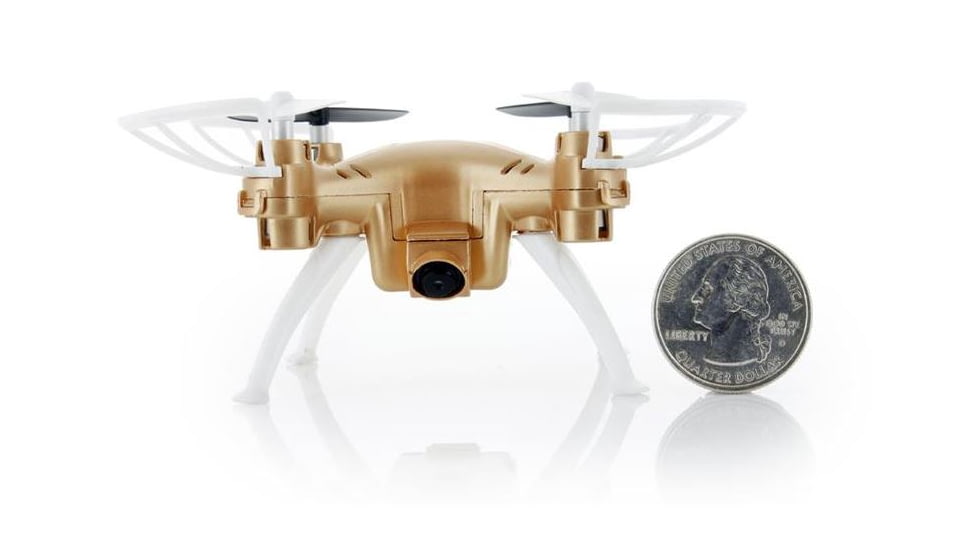 Syma X52C Nano Quadcopter Drone w/2MP HD Camera and Bonus Battery, Gold 61314