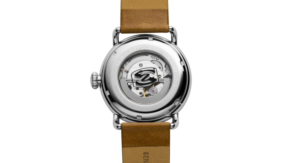 Szanto Automatic Officer Watches, Ivory Dial, Black Strap, Steel, One Size, SZ 6305E