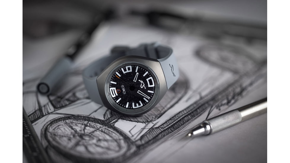 Szanto Icon Frank Stephenson Cosmos Watches, Black Dial, Gray Strap, GRAY, One Size, IC-FS-9002