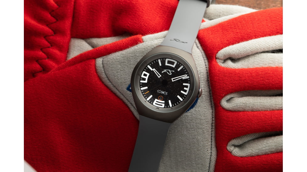 Szanto Icon Frank Stephenson Cosmos Watches, Black Dial, Gray Strap, GRAY, One Size, IC-FS-9002