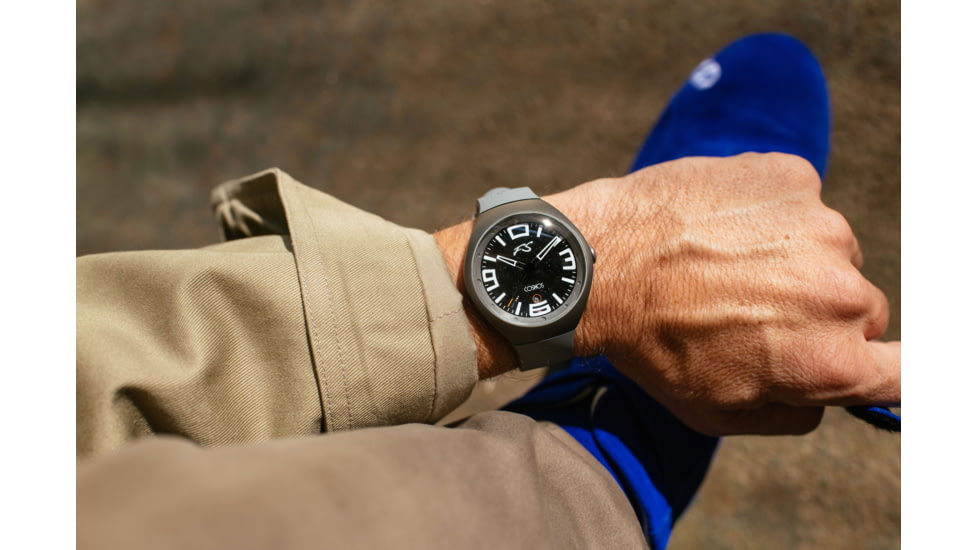 Szanto Icon Frank Stephenson Cosmos Watches, Black Dial, Gray Strap, GRAY, One Size, IC-FS-9002