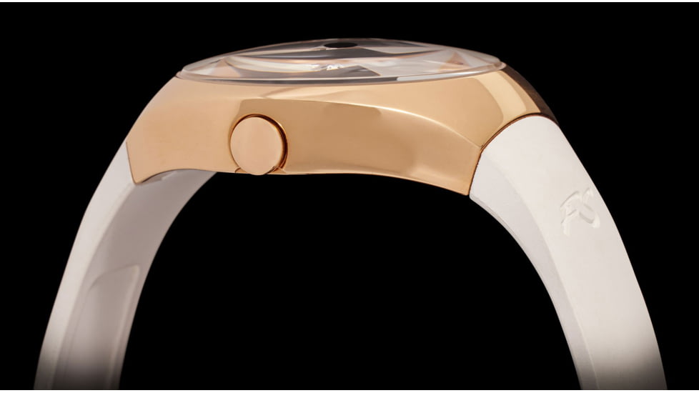 Szanto Icon Frank Stephenson Cosmos Watches, Blue Dial, White Strap, Rose Gold, One Size, IC-FS-9005