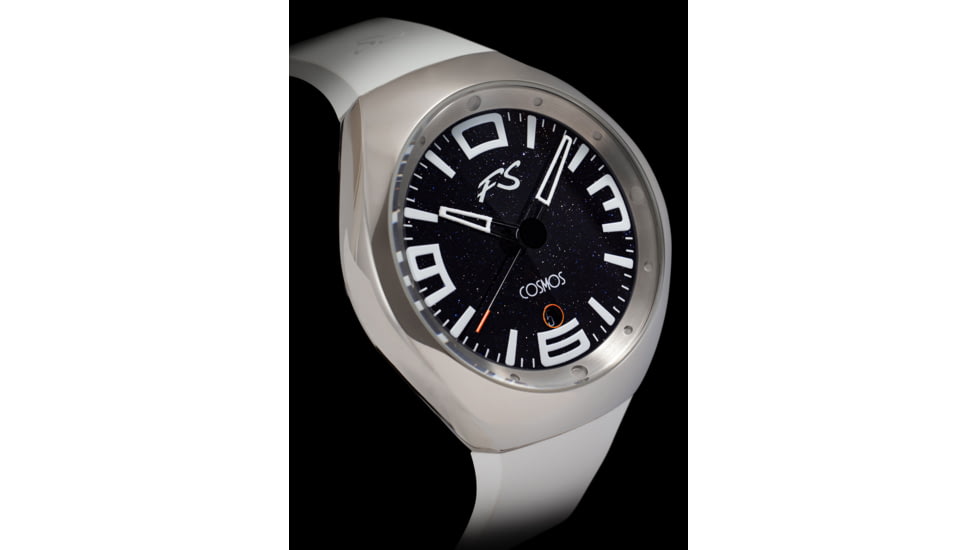 Szanto Icon Frank Stephenson Cosmos Watches, Blue Dial, White Strap, Steel, One Size, IC-FS-9004