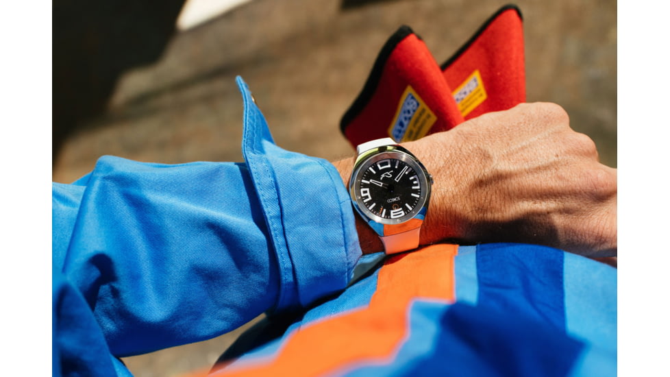 Szanto Icon Frank Stephenson Cosmos Watches, Blue Dial, White Strap, Steel, One Size, IC-FS-9004