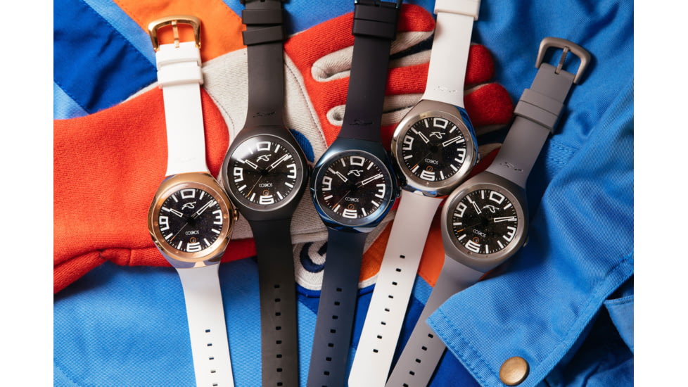 Szanto Icon Frank Stephenson Cosmos Watches, Black Dial, Gray Strap, GRAY, One Size, IC-FS-9002