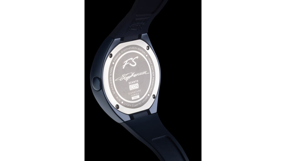 Szanto Icon Frank Stephenson Cosmos Watches, Black Dial, Gray Strap, GRAY, One Size, IC-FS-9002