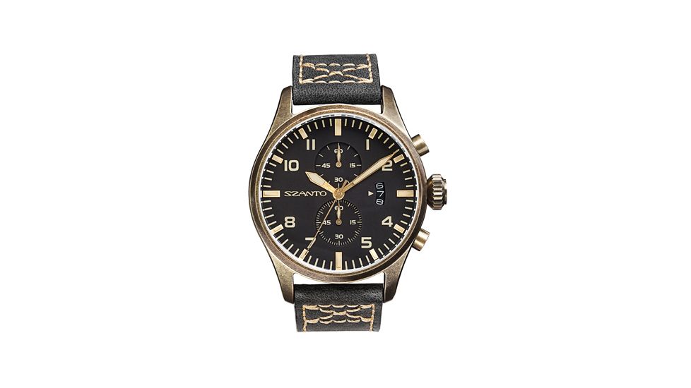 Szanto Mens 4000 Series Watch,Black Dial,Grey Strap,44mm Dia. SZ 4001