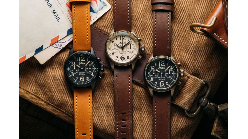 Szanto Pilot Watches, Black Dial, Brown Strap, A. Gold, One Size, SZ 4552